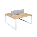 LP-INS-2 LOOP Desk 2 Person Double Inline Grey Pet Screen_White-Wild Oak_resized