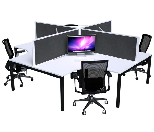 Quatro 4 Person Workstation Pod With Screens