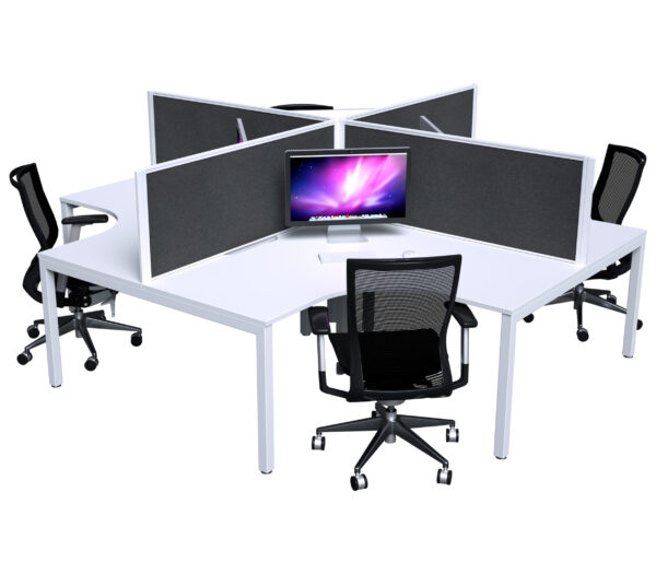 Quatro 4 Person Workstation Pod With Screens - Image 2