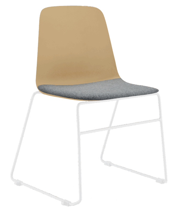 Layla Sled Shell with Seat Pad (White Frame) - Image 10