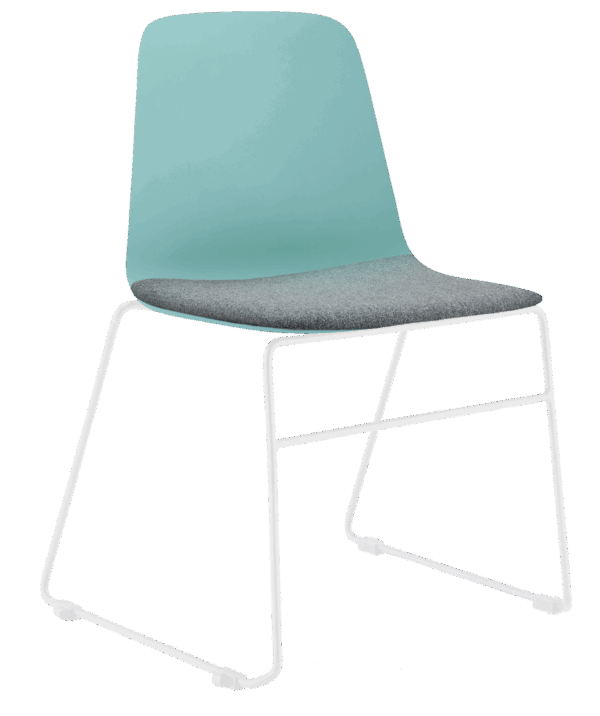Layla Sled Shell with Seat Pad (White Frame) - Image 13