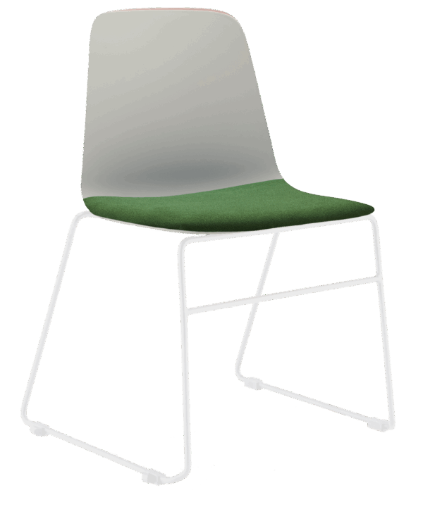 Layla Sled Shell with Seat Pad (White Frame) - Image 14