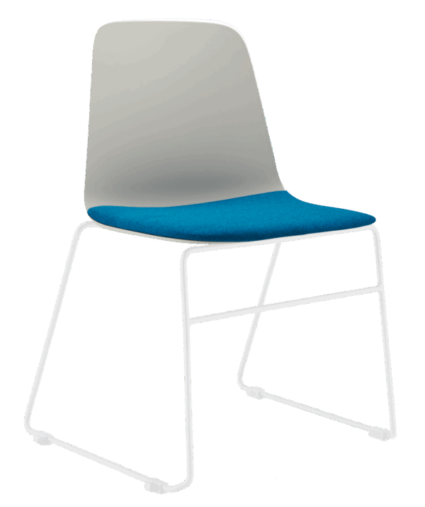 Layla Sled Shell with Seat Pad (White Frame) - Image 2