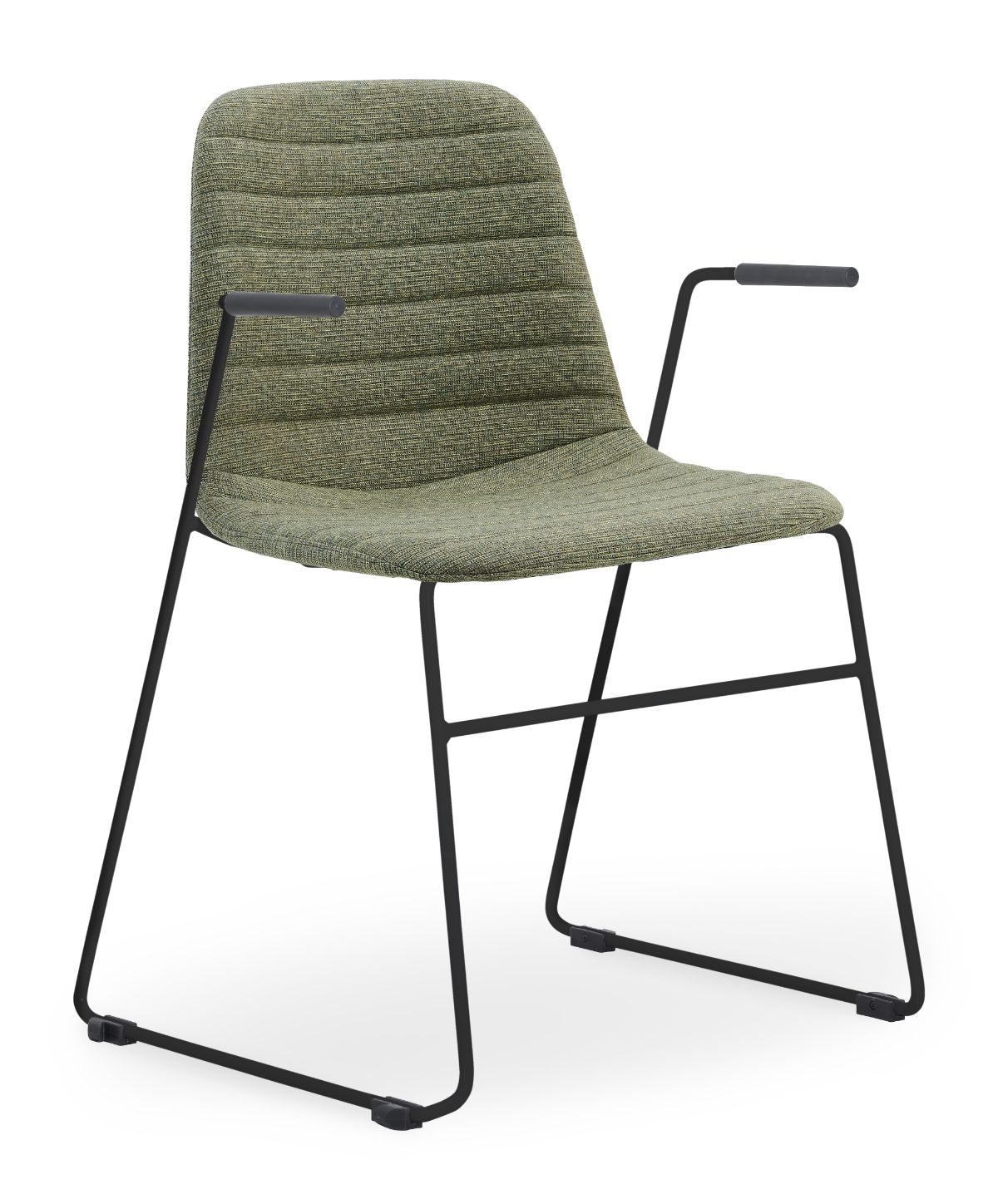 Layla Fully Upholstered Black Sled Frame with Arms - Image 2