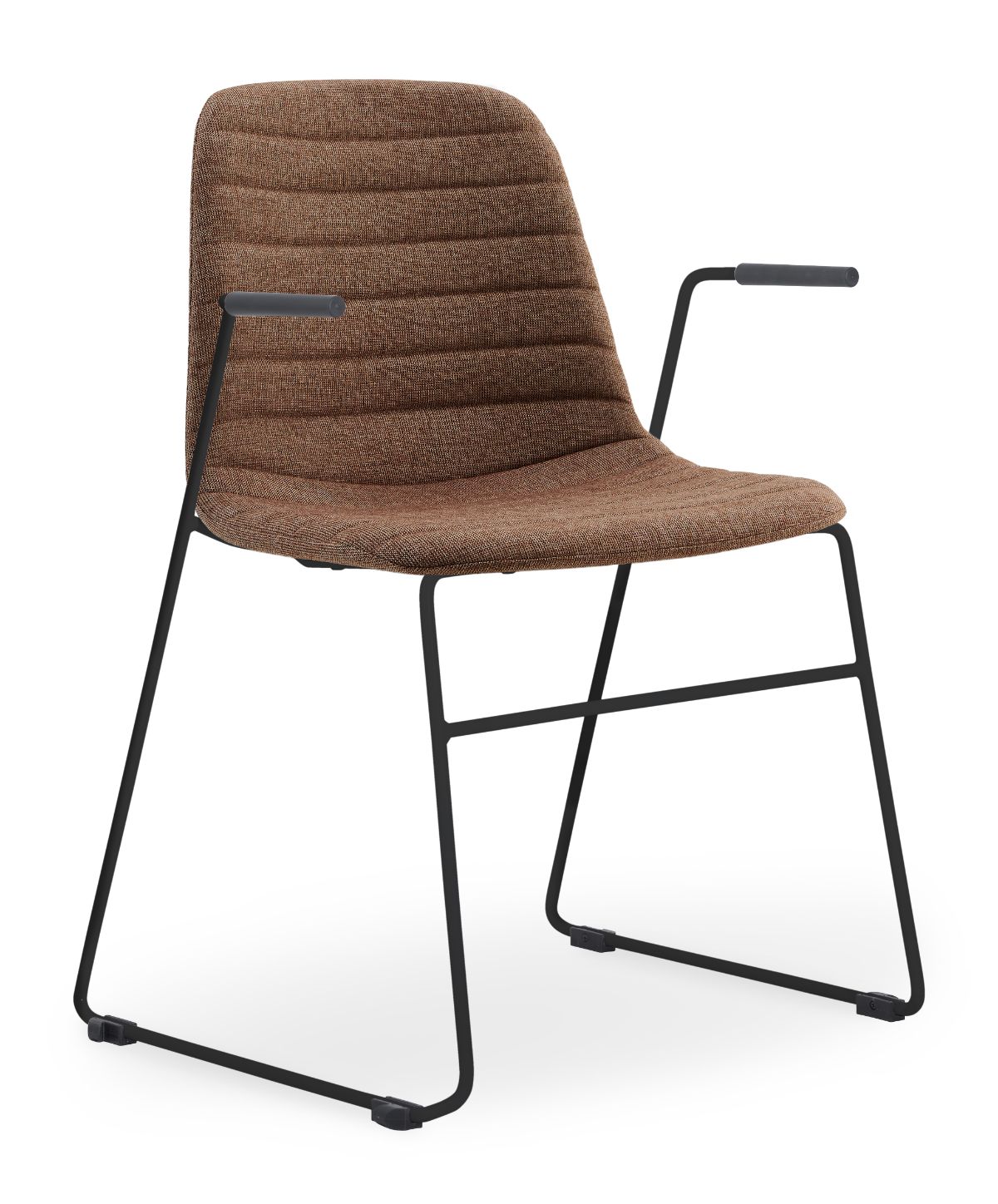 Layla Fully Upholstered Black Sled Frame with Arms - Image 6