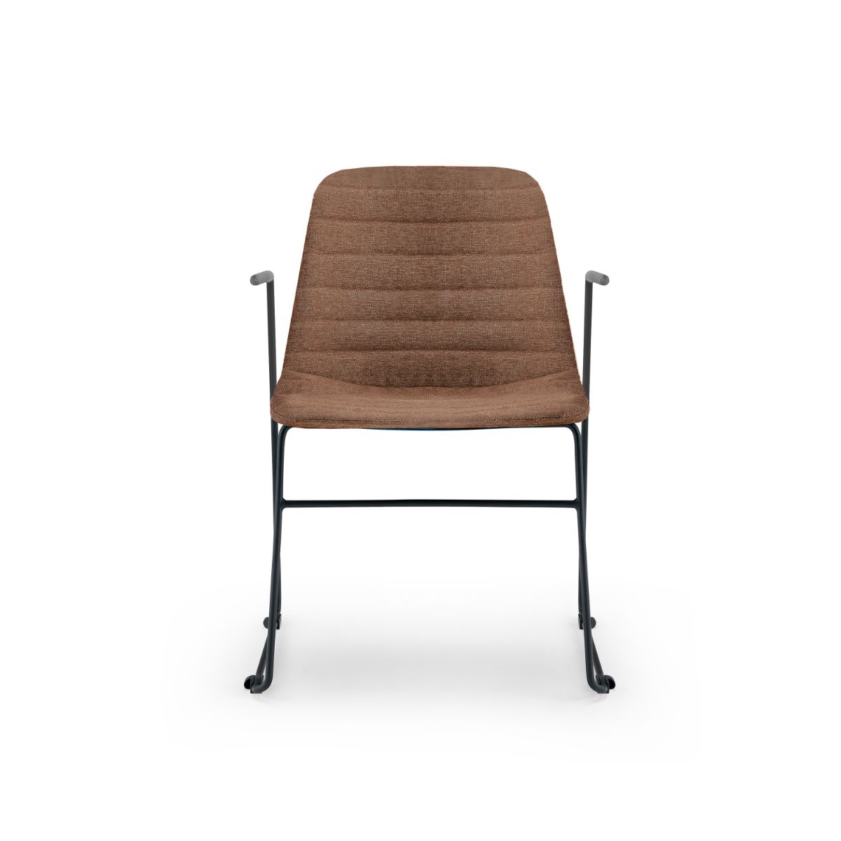 Layla Fully Upholstered Black Sled Frame with Arms - Image 7