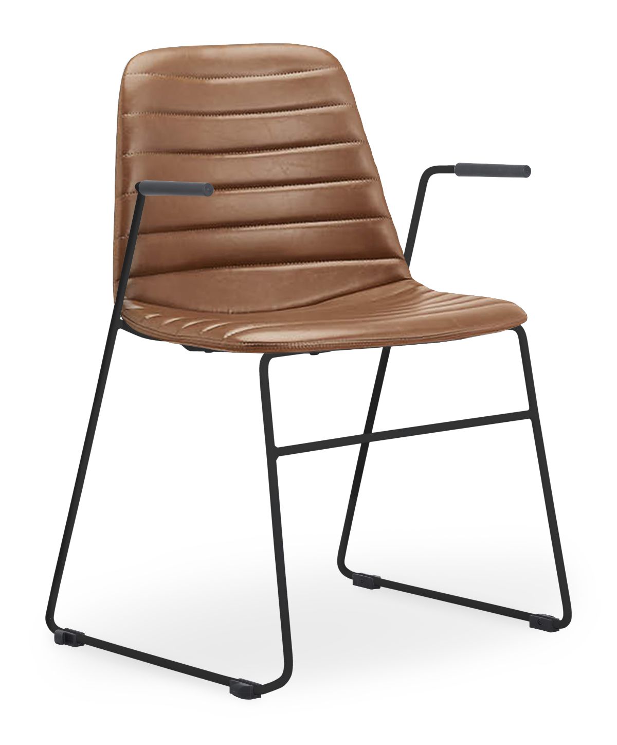 Layla Fully Upholstered Black Sled Frame with Arms - Image 10