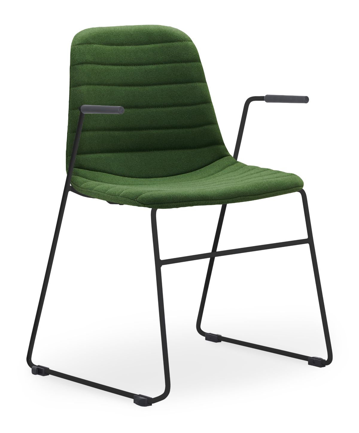 Layla Fully Upholstered Black Sled Frame with Arms - Image 11