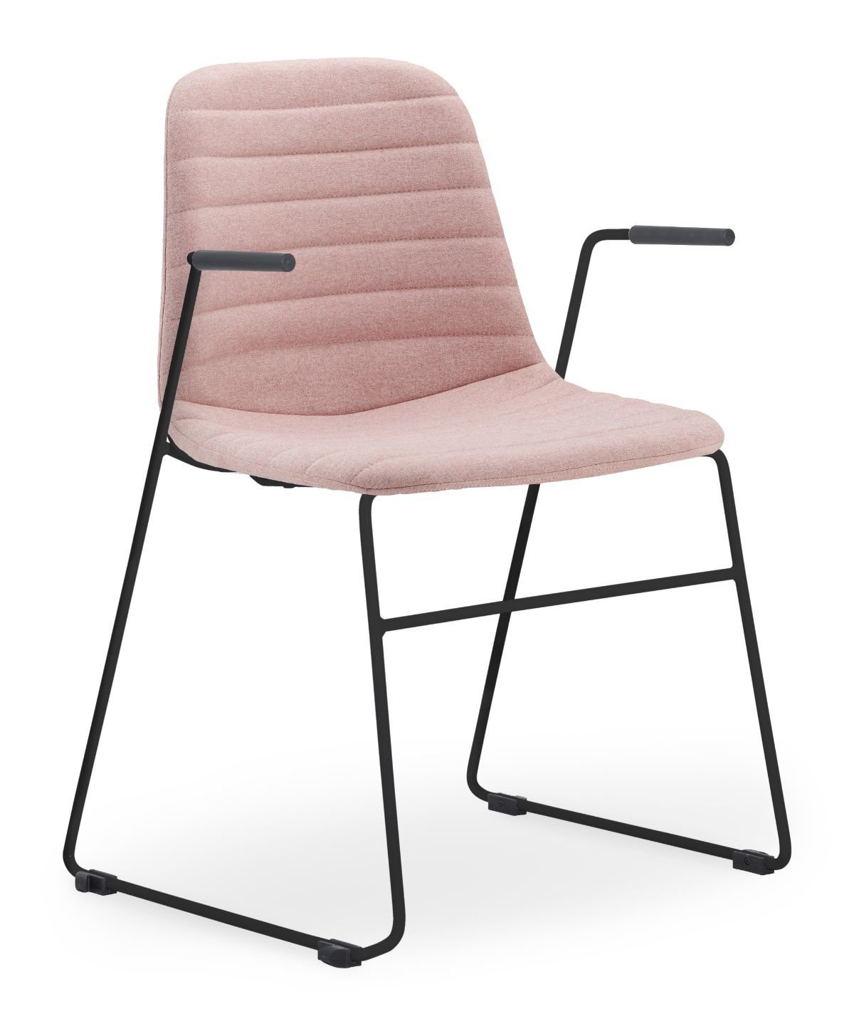 Layla Fully Upholstered Black Sled Frame with Arms - Image 12