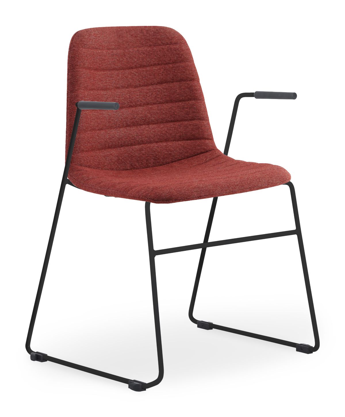 Layla Fully Upholstered Black Sled Frame with Arms - Image 15