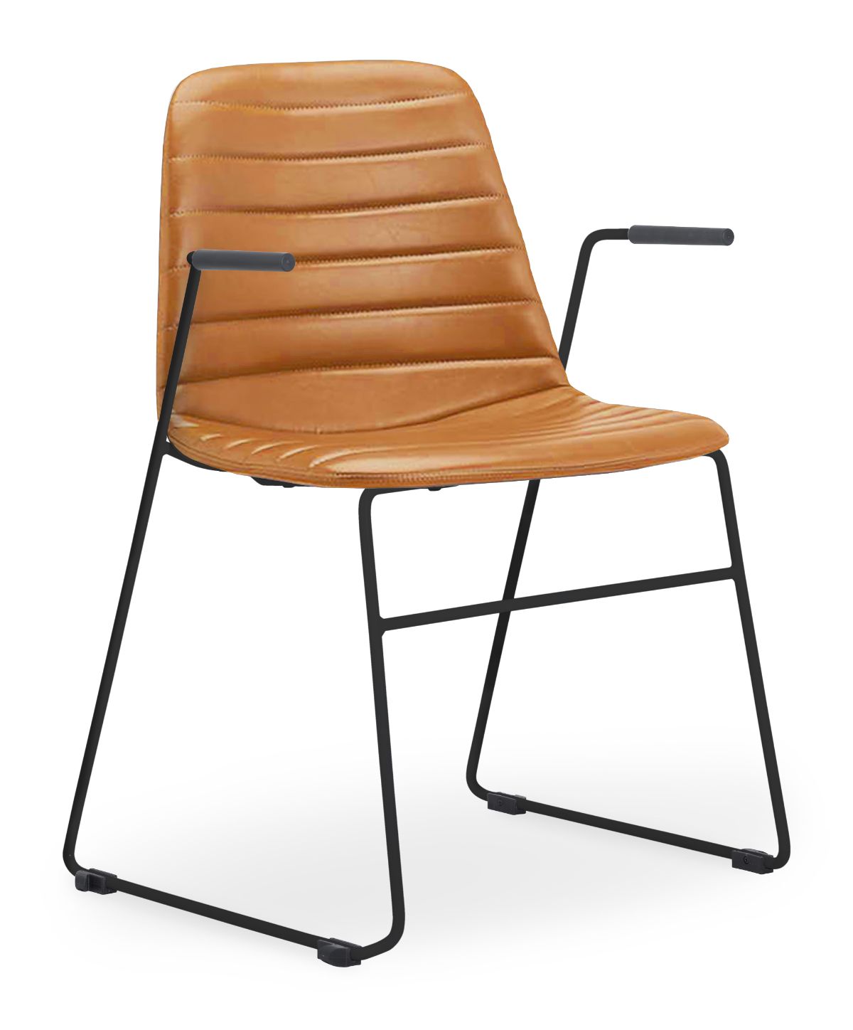 Layla Fully Upholstered Black Sled Frame with Arms - Image 16