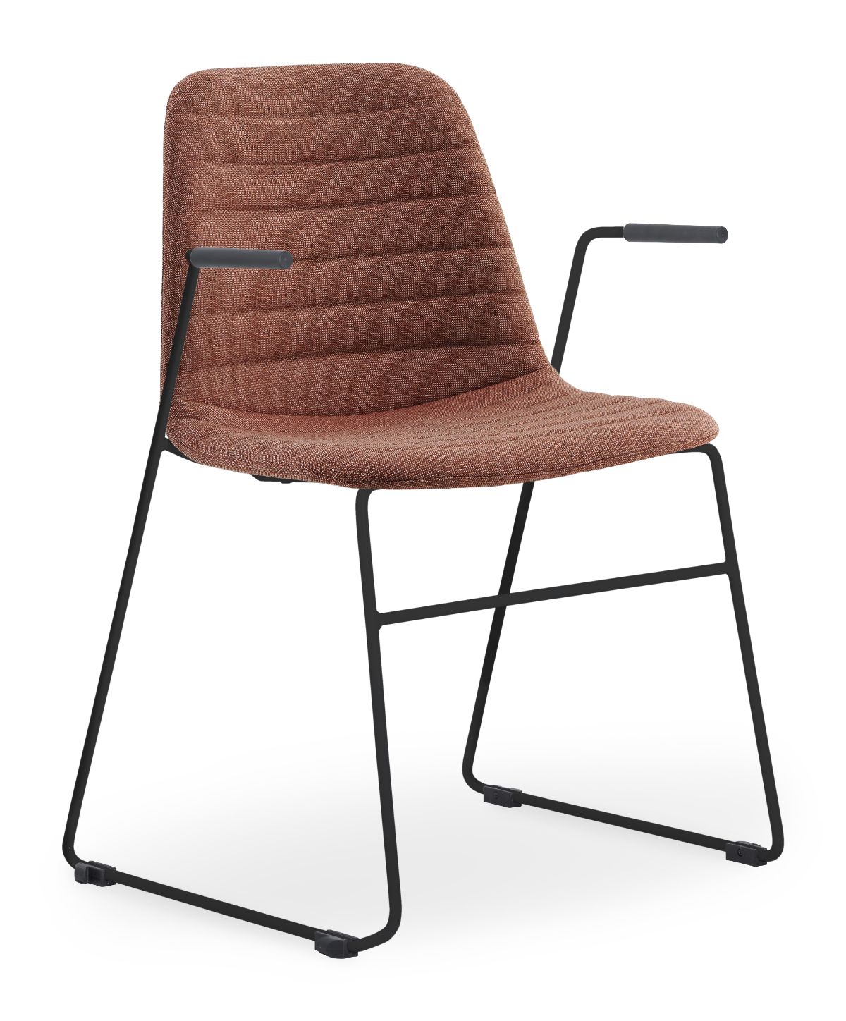 Layla Fully Upholstered Black Sled Frame with Arms - Image 17